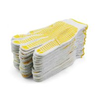 厚玖10针本白棉灯罩棉PVC点胶黄线手套/白色黄胶600g/1副