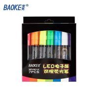 宝克MP4902A 4901A LED电子屏可擦荧光笔 圆头 平头 7色 圆头3MM七色各一支