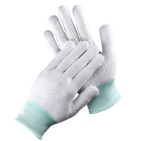 厚玖13针尼龙PVP白点胶线手套/白色白胶260g/1副