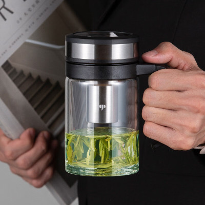 万象 U213 单层玻璃办公杯 350ml 黑色
