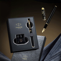 派克(PARKER) IM应龙黑墨水笔+龙年系列御龙商务套盒 钢笔 签字笔 商务办公