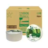 洁 云 自由森林本色300米12卷/箱商用双层大巻盘纸独立装116906