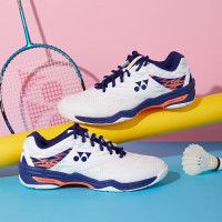 YONEX尤尼克斯羽毛球鞋包裹舒适透气比赛训练男女SHB57EX白/霓虹42码