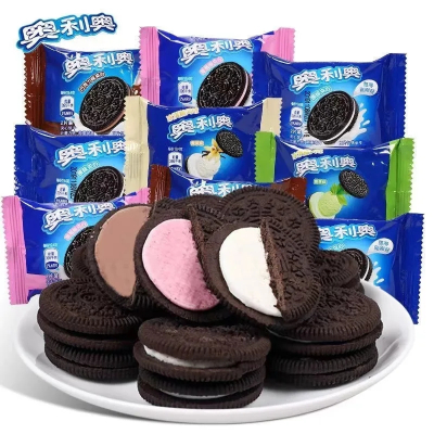 奥利奥夹心巧克力饼干小包装500g儿童休闲零食点心散装正品(葡萄蜜桃味)