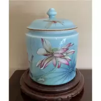 正泰瓷器 当代陶瓷艺术品 粉彩盖罐《蜻蜓吻荷花》 锦盒包装 20.5*15.8*15.8 中国工艺美术行业大师胡文峰