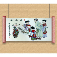 正泰瓷器 当代艺术陶瓷作品 高温颜色釉瓷板《雅集图》 锦盒包装132*70*10 画家、瓷画家乐龙耀