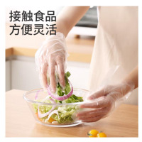 美丽雅 一次性手套100只食品用抽取式塑料pe加厚防漏家用厨房透明薄膜(单位:袋)