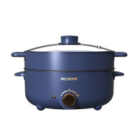 美菱(MELNG) MT-H505(蒸笼) 电火锅 5L 多功能电火锅电炒锅电煮锅料理烤肉电热锅带蒸笼