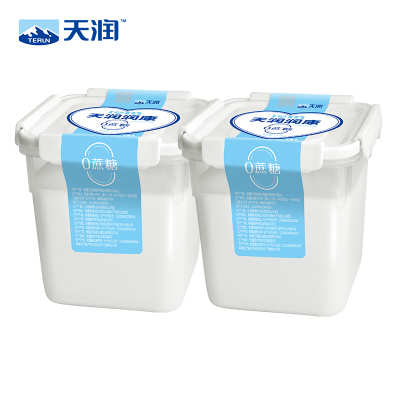 天润润康全脂风味发酵乳[0蔗糖]1kg*2桶 新疆黄金奶源 豆腐状入口即化 减糖不减甜大桶随心吃 顺丰冷链运输保鲜到家