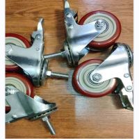 工霸 丝杆M12*60万向脚轮带刹车轮轱辘 加长丝杆滑轮 4寸M12*60刹车轮 <1个>货期3-5天