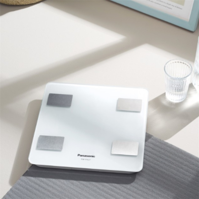 松下体脂秤电子秤家用小型精准称体重的秤健身专用智能测量仪 白色款 电池