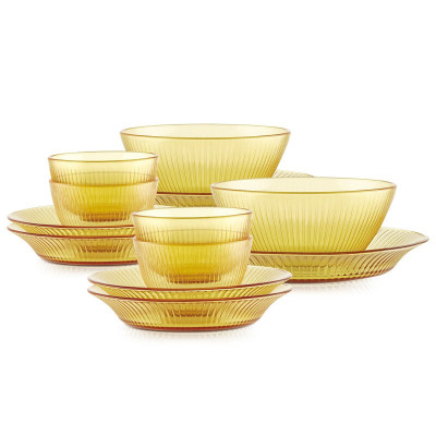 康宁晶尊系列餐具12件套(4个小碗2个大碗4个小盘2个大盘)SNAMD12A/KZYL