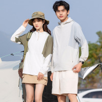 情侣款夏季冰丝女防晒衣户外防紫外线男士拼色休闲外套