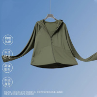 原纱防晒衣女士夏黑胶帽檐UPF50+防紫外线冰丝防晒服外套