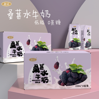 左江桑葚水牛奶210ml*10盒*2箱 低脂0蔗糖 2.1g膳食纤维 清爽不腻 营养健康