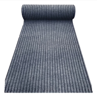 幽帆 地毯可裁剪吸水防滑垫防水地垫满铺地毯条纹2米宽*长1米黑灰色