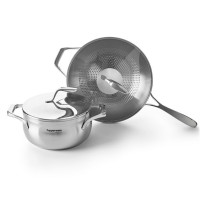 特百惠(Tupperware) 大师系列精钢锅具套装 5升汤锅+32CM三层炒锅
