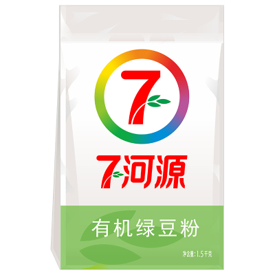 七河源有机绿豆粉1.5kg 纯绿豆面 粗粮杂粮面粉