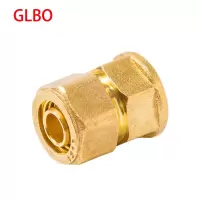 GLBO 铝塑管接头配件4分太阳能黄铜接头1216水管件接头阀门 1216*4分铝塑内丝直接