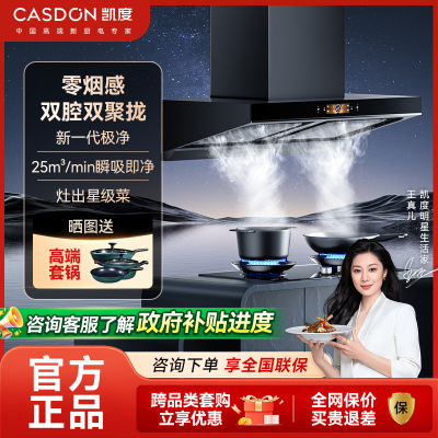 凯度(CASDON)U10 sky抽油烟机燃气灶大吸力家用烟灶套装顶吸式油烟机灶具套装(天然气)