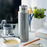 特百惠(Tupperware) 精装500ML真空保温瓶 304不锈钢 长效保温 滴水不漏 颜色:银灰