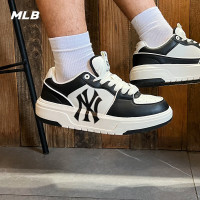MLB厚底板鞋 情侣复古学长鞋潮流增高运动休闲鞋子 3ASXCLB3N-50BKS