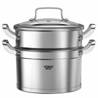 康巴赫汤锅304不锈钢直身带柄复底蒸煮两用锅ZTGZ24A1 下市