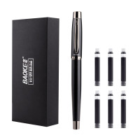 宝克(baoke) T13 钢笔/墨囊套装 珍珠黑笔杆 商务办公签字笔1支/盒珍珠黑