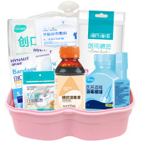 海氏海诺小医药箱家用户外车载应急包(创可贴+酒精棉球+碘伏消毒液+棉签+纱布+医用胶带+无菌敷贴)