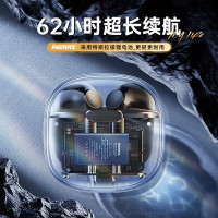 REMAX缤果双ENC降噪无线音乐通话耳机 CozyBuds W18透明太空舱外观耳机