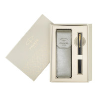 派克(PARKER)威雅XL经典黑色金夹墨水笔+笔套礼盒