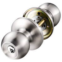 飞球不锈钢球形房门锁通用款木门老式厕所卧室室内无钥匙球头型机械锁 304不锈钢中心距60/70mm 607SS