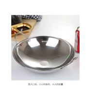 厨房小工具 不锈钢锅仔干锅 平底浅锅24cm