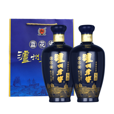 泸州老窖 蓝花瓷 头曲 浓香型白酒 52度 500ml*2瓶