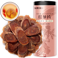 福东海 红参片250克 吉林长白山红人参 东北红蔘气含片切片血人参皂苷滋补营养品 精选中大片 送礼送长辈父母