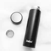 Debo德铂 不莱梅智能保温杯304不锈钢带茶滤便携车载触屏显温 DEP-736 黑色500ML/个