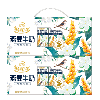 谷粒多颗粒茉莉花茶燕麦牛奶两箱12瓶*200ml