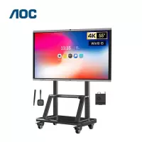 AOC 55英寸4K会议平板55T14MC+智能笔+投屏器+OPS+推车 触屏视频会议一体机内置摄像头麦克风电子白板