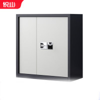 悦山钢制文件柜带斗单节保密柜灰白套色智能指纹锁900*420*940mm 保密柜