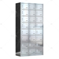 悦山不锈钢餐具碗柜食堂员工多门储物柜201不锈钢24门磁吸锁YSOA11FO24MW201C