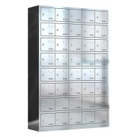 悦山不锈钢餐具碗柜食堂员工多门储物柜304不锈钢40门钥匙锁YSOA11FO40MW304Y