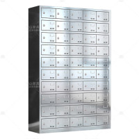 悦山不锈钢餐具碗柜食堂员工多门储物柜201不锈钢50门钥匙锁YSOA11FO50MW201Y