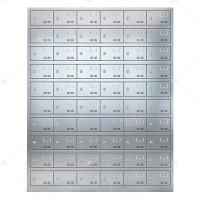 悦山不锈钢餐具碗柜食堂员工多门储物柜201不锈钢60门钥匙锁YSOA11FO60MW201Y