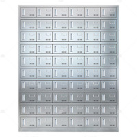 悦山不锈钢餐具碗柜食堂员工多门储物柜304不锈钢60门磁吸锁YSOA11FO60MW304C