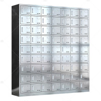 悦山不锈钢餐具碗柜食堂员工多门储物柜201不锈钢63门磁吸锁YSOA11FO63MW201C