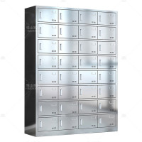 悦山不锈钢餐盘柜食堂员工多门储物柜304不锈钢32门磁吸锁YSOA11FO32MP304C