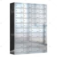 悦山不锈钢餐盘柜食堂员工多门储物柜201不锈钢40门钥匙锁YSOA11FO40MP201Y