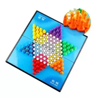 跳棋直径30cm六角PP胶盘,六彩玻璃珠