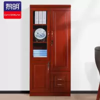 黎明 文件柜油漆实木贴皮挂衣员工柜资料柜玻璃门书橱右两门JLGS14