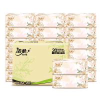 洁柔抽纸 繁花系列柔韧3层100抽面巾纸*20包